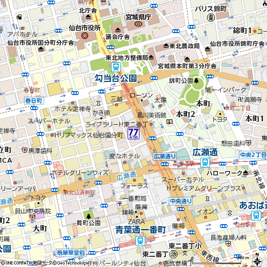仙台第一生命タワービル付近の地図